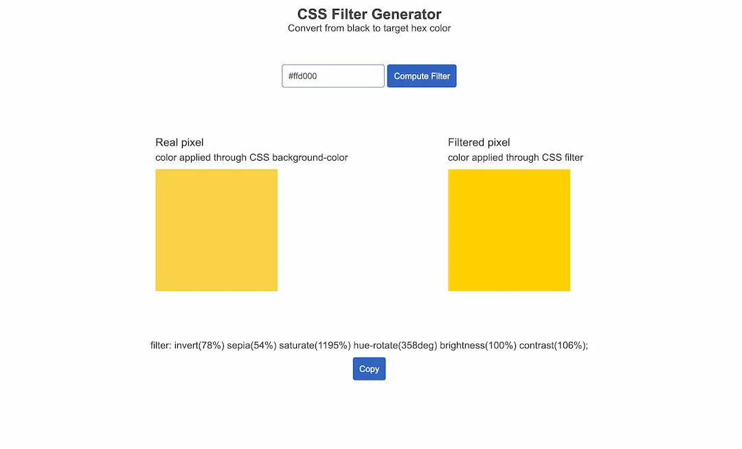 CSS Filter Generator
